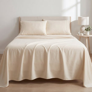 English Elm 4-Piece Bamboo Rayon Sheet Set Hypoallergenic Cooling Silky Soft Bedding for Twin XL Cream B047P536333