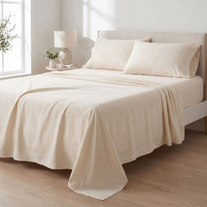 English Elm 4-Piece Bamboo Rayon Sheet Set Hypoallergenic Cooling Silky Soft Bedding for Twin XL Cream B047P536333