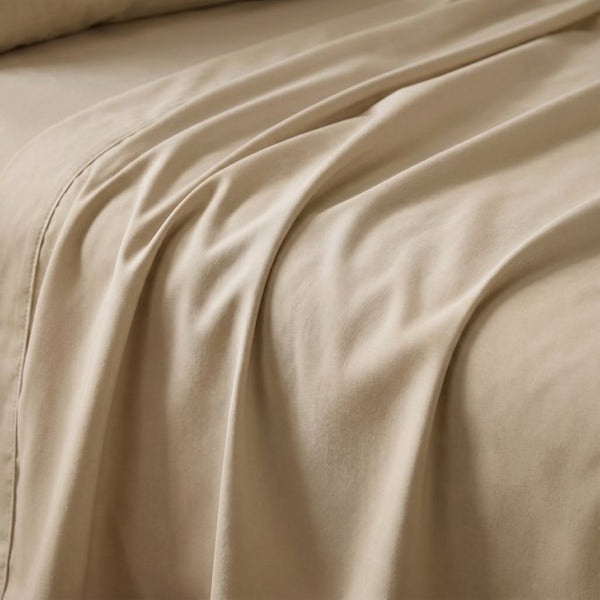 English Elm 4-piece Bamboo Rayon Twin Sheet Set Cooling Hypoallergenic Silky Moisture Wicking Bedding Khaki B047P536348