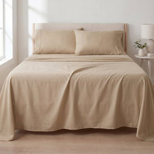 English Elm 4-Piece Bamboo Rayon Sheet Set Hypoallergenic Cooling Silky Soft Bedding for Twin XL Khaki B047P536583