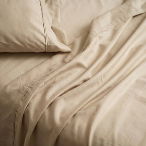 English Elm 4-Piece Bamboo Rayon Sheet Set Hypoallergenic Cooling Silky Soft Bedding for Twin XL Khaki B047P536583