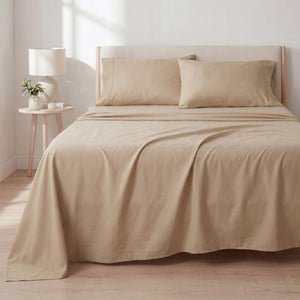 English Elm 4-Piece Bamboo Rayon Sheet Set Hypoallergenic Cooling Silky Soft Bedding for Twin XL Khaki B047P536583