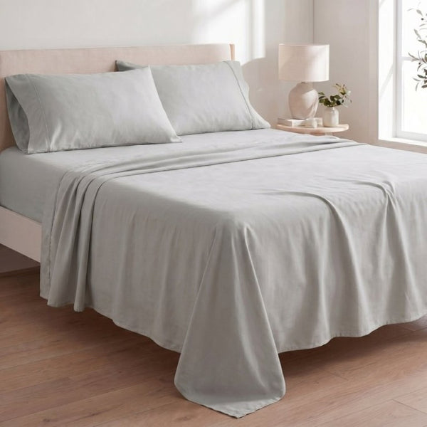 English Elm 4-Piece Bamboo Rayon Sheet Set Hypoallergenic Cooling Silky Soft Bedding for Twin XL Pewter B047P538296
