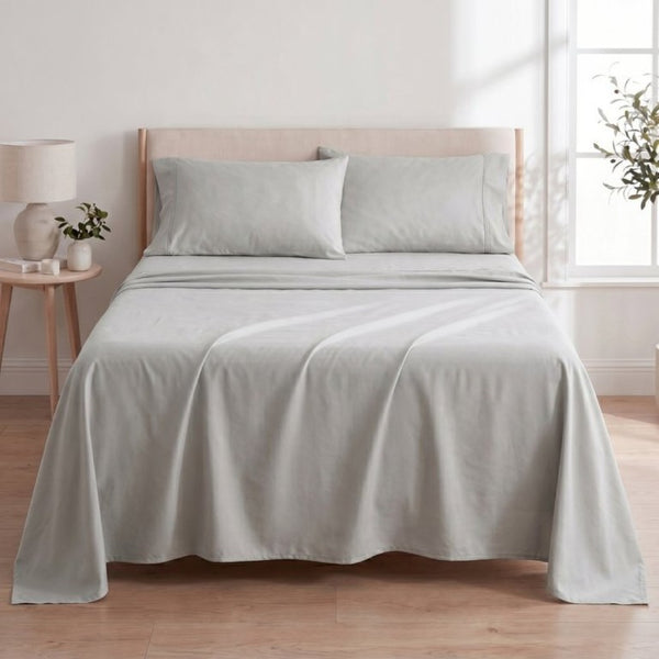 English Elm 4-Piece Bamboo Rayon Sheet Set Hypoallergenic Cooling Silky Soft Bedding for Twin XL Pewter B047P538296