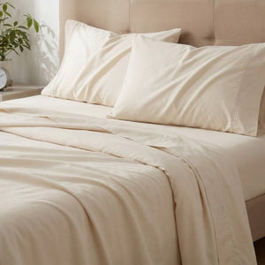 English Elm 5-Piece Microfiber Bamboo Hypoallergenic Split King Sheet Set for Cool Restful Sleep Cream B047P538326