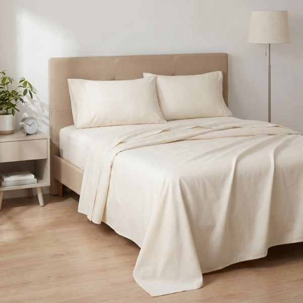 English Elm 5-Piece Microfiber Bamboo Hypoallergenic Split King Sheet Set for Cool Restful Sleep Cream B047P538326