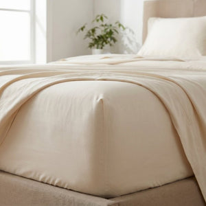 English Elm 5-Piece Microfiber Bamboo Hypoallergenic Split King Sheet Set for Cool Restful Sleep Cream B047P538326