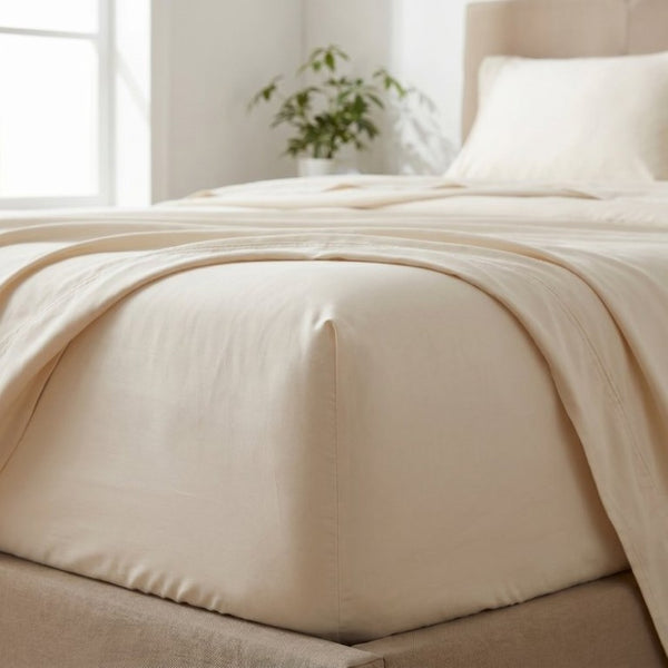 English Elm 5-Piece Microfiber Bamboo Hypoallergenic Split King Sheet Set for Cool Restful Sleep Cream B047P538326