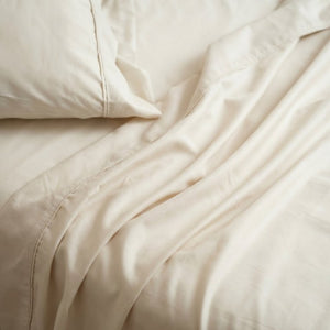 English Elm 5-Piece Split California King Rayon Sheet Set for Cool Breathable Hypoallergenic Sleep Cream Bamboo, Microfiber B047P538328