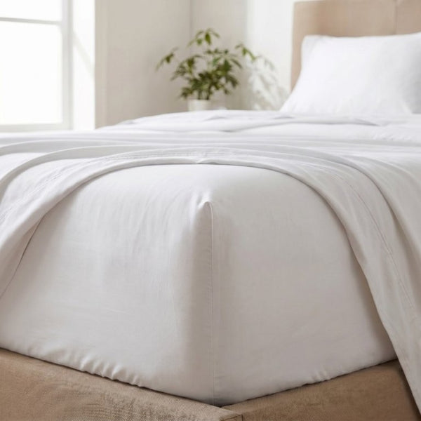 English Elm 5-Piece Microfiber Bamboo Hypoallergenic Split King Sheet Set for Cool Restful Sleep White B047P539864