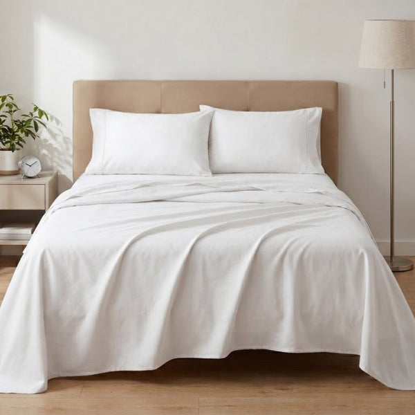 English Elm 5-Piece Microfiber Bamboo Hypoallergenic Split King Sheet Set for Cool Restful Sleep White B047P539864