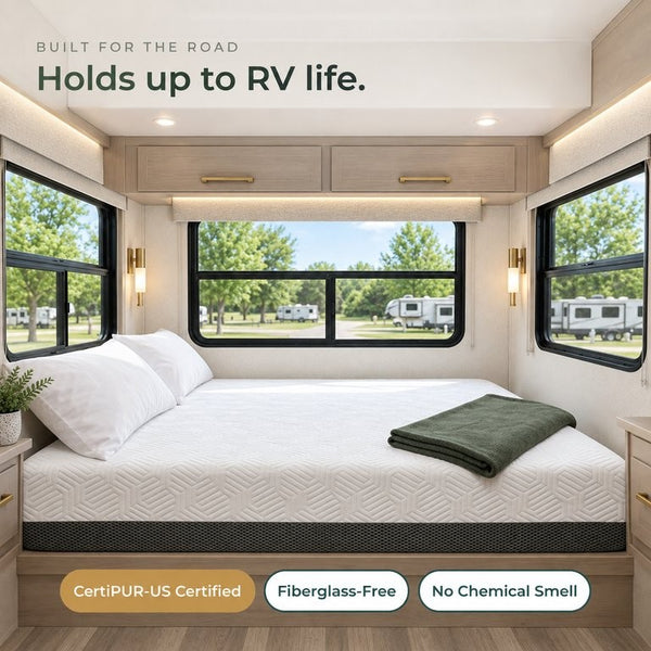 English Elm 10 Inch RV King Gel Memory Foam Mattress with Cooling PCM Cover and Firm Support B047P603425