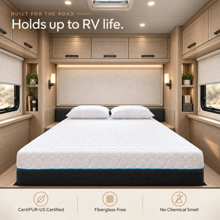 English Elm Copper Infused Plush Memory Foam RV King Mattress with Gel Cooling Layers 12 Inch B047P609013