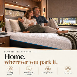 English Elm Copper Infused Plush Memory Foam RV Bunk Mattress with Cooling Gel Layers 12 Inch B047P609015