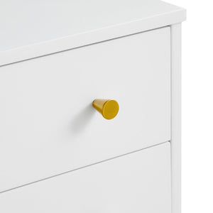 English Elm Alonso Two Drawer Nightstand White Lacquer Finish with Gold Tone Hardware Bedroom B050P544102