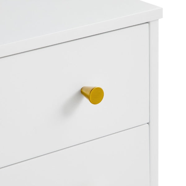English Elm Alonso Two Drawer Nightstand White Lacquer Finish with Gold Tone Hardware Bedroom B050P544102