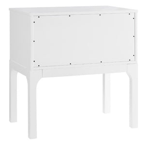 English Elm Alonso Two Drawer Nightstand White Lacquer Finish with Gold Tone Hardware Bedroom B050P544102