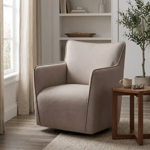 English Elm Ayla Swivel Lounge Chair Polyester Weave Coil Support Tailored Flange Living Room B050P593087