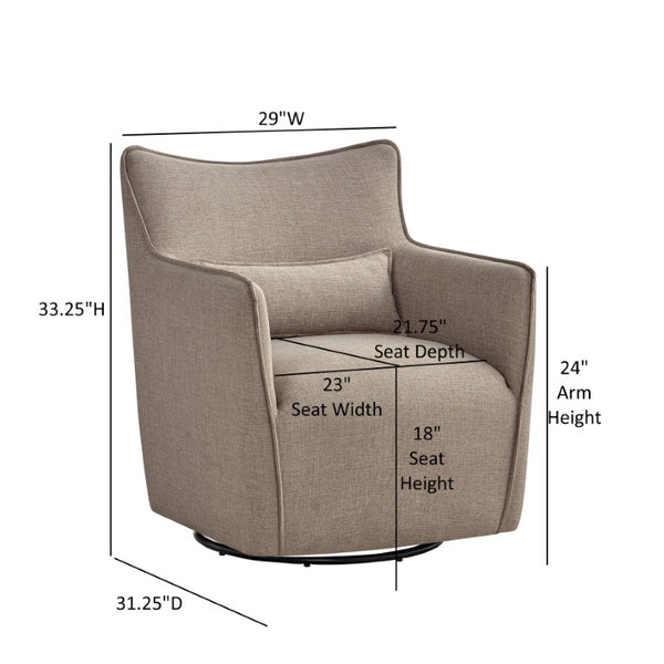 English Elm Ayla Swivel Lounge Chair Polyester Weave Coil Support Tailored Flange Living Room B050P593087