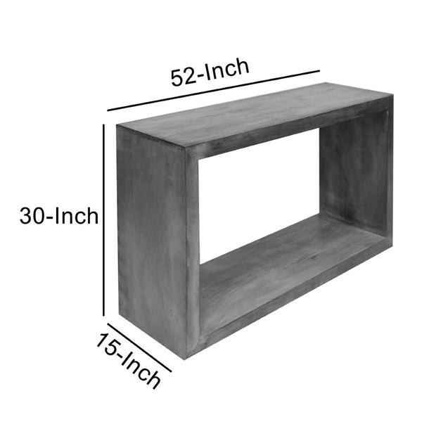 English Elm 52" Solid Mango Wood Console Table with Open Shelf Sled Base Entryway Accent B05691158