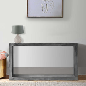 English Elm 52" Solid Mango Wood Console Table with Open Shelf Sled Base Entryway Accent B05691158