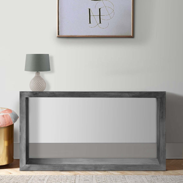 English Elm 52" Solid Mango Wood Console Table with Open Shelf Sled Base Entryway Accent B05691158