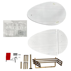 English Elm 36 Inch Oval Mango Wood Coffee Table Antique Brass Legs Open Shelf Living Room B056P161686