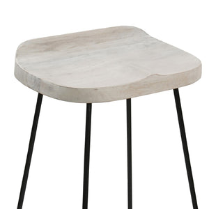 English Elm Tiva Handcrafted Mango Wood Saddle Seat Barstool with Powder Coated Iron Base B056P165573