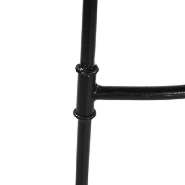 English Elm Tiva Handcrafted Mango Wood Saddle Seat Barstool with Powder Coated Iron Base B056P165573
