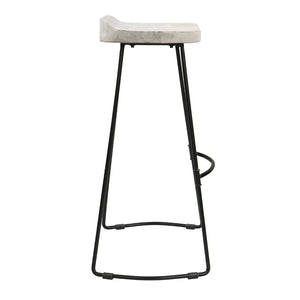 English Elm Tiva Handcrafted Mango Wood Saddle Seat Barstool with Powder Coated Iron Base B056P165573