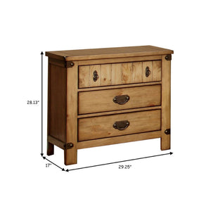 English Elm Pioneer Cottage Nightstand Weathered Elm Distressed Finish with Usb Charging Farmhouse Bedroom B056P417147