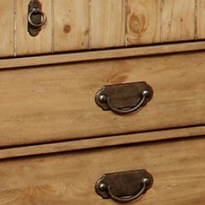 English Elm Pioneer Cottage Nightstand Weathered Elm Distressed Finish with Usb Charging Farmhouse Bedroom B056P417147