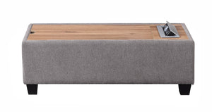 English Elm Madison Upholstered Console Ottoman with Hidden Storage Lift Top and Built-in Charging B06178337