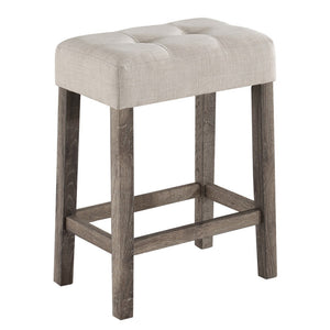 English Elm Lux Counter Height Pub Table Set with Tufted Linen Stools for Kitchen Nooks B06178657