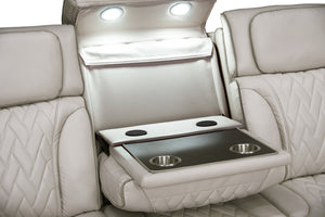 English Elm Jazz Power Reclining Sofa with Leather Aire Quilted Upholstery and Led Ambient Lighting B061P361347