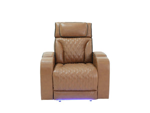 English Elm Jazz Quilted Leather Aire Power Recliner with Led Lighting and Built in Charging Ports B061P509153