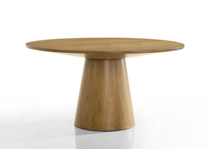 English Elm Jasper Oak Veneer Pedestal Round Dining Table with Organic Driftwood Finish Seats Four B061S00730