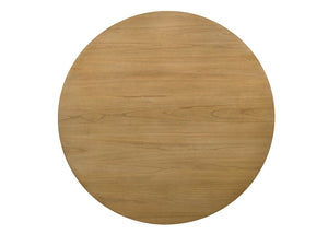 English Elm Jasper Oak Veneer Pedestal Round Dining Table with Organic Driftwood Finish Seats Four B061S00730