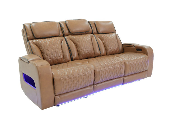 English Elm Jazz Power Reclining Living Room Set with Led Lighting Bluetooth and Wireless Charging B061S00975