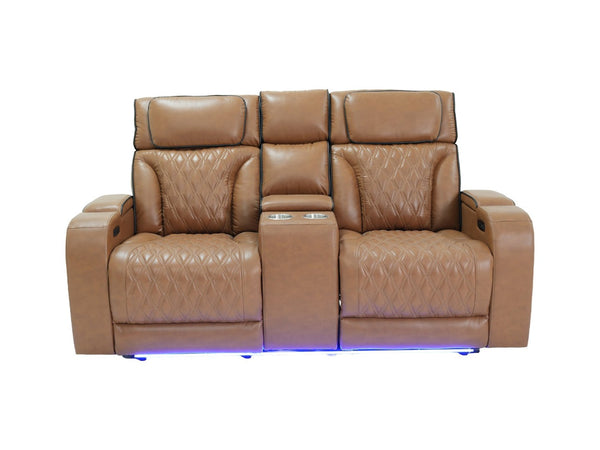 English Elm Jazz Power Reclining Living Room Set with Led Lighting Bluetooth and Wireless Charging B061S00975