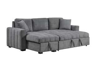 English Elm Seraphina Boucle Sleeper Sectional with Storage Chaise and Wireless Charging Console B061S00978