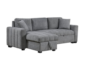 English Elm Seraphina Boucle Sleeper Sectional with Storage Chaise and Wireless Charging Console B061S00978