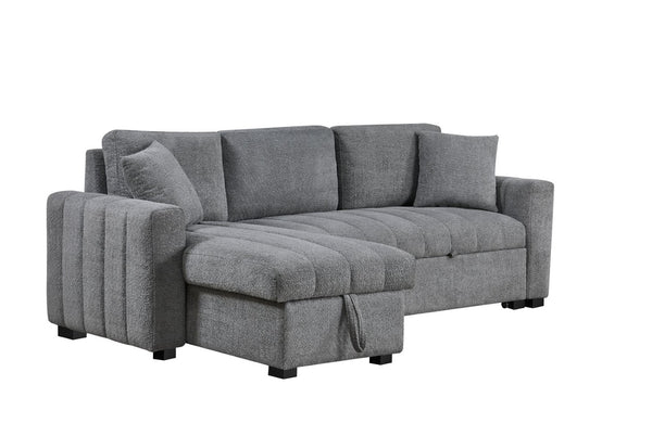 English Elm Seraphina Boucle Sleeper Sectional with Storage Chaise and Wireless Charging Console B061S00978