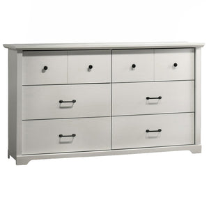 English Elm Elara 3 Piece Bedroom Storage Set with Dresser Chest and Nightstand Usb Charging White B061S00985