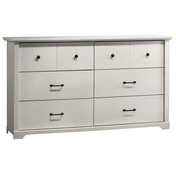 English Elm Elara 3 Piece Bedroom Storage Set with Dresser Chest and Nightstand Usb Charging White B061S00985