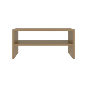 English Elm Natural Oak Finish Two Shelf Shoe Rack for Entryway Bedroom Ventilated Open Storage B062P380078