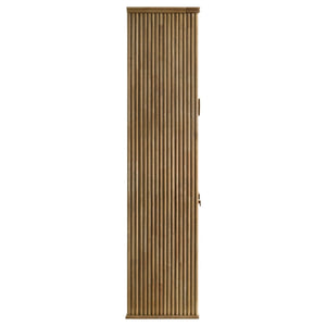 English Elm Dreydon Rustic Oak Veneer Four Door Display Cabinet with Tempered Glass Shelving B062P507788