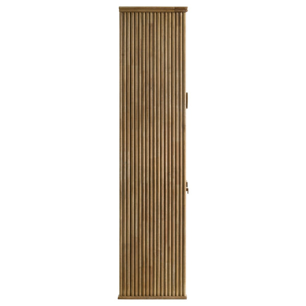 English Elm Dreydon Rustic Oak Veneer Four Door Display Cabinet with Tempered Glass Shelving B062P507788