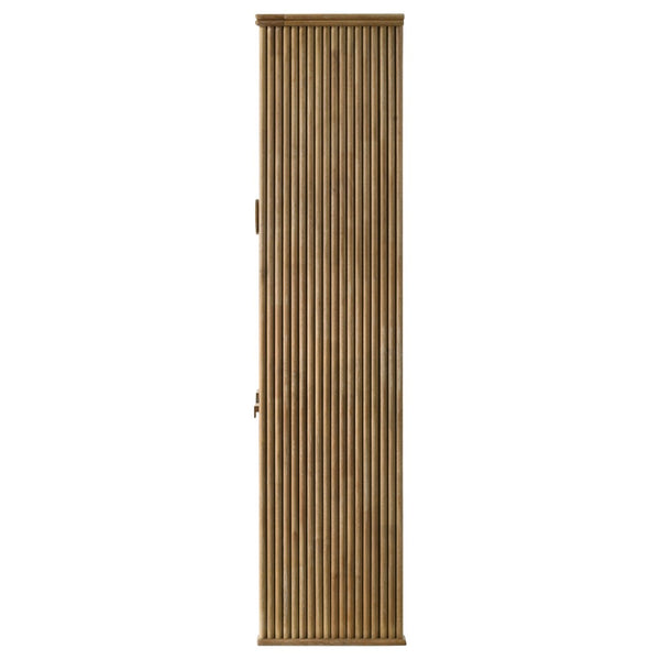 English Elm Dreydon Rustic Oak Veneer Four Door Display Cabinet with Tempered Glass Shelving B062P507788