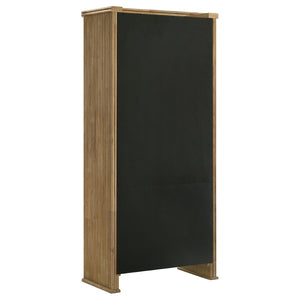 English Elm Dreydon Rustic Oak Veneer Four Door Display Cabinet with Tempered Glass Shelving B062P507788